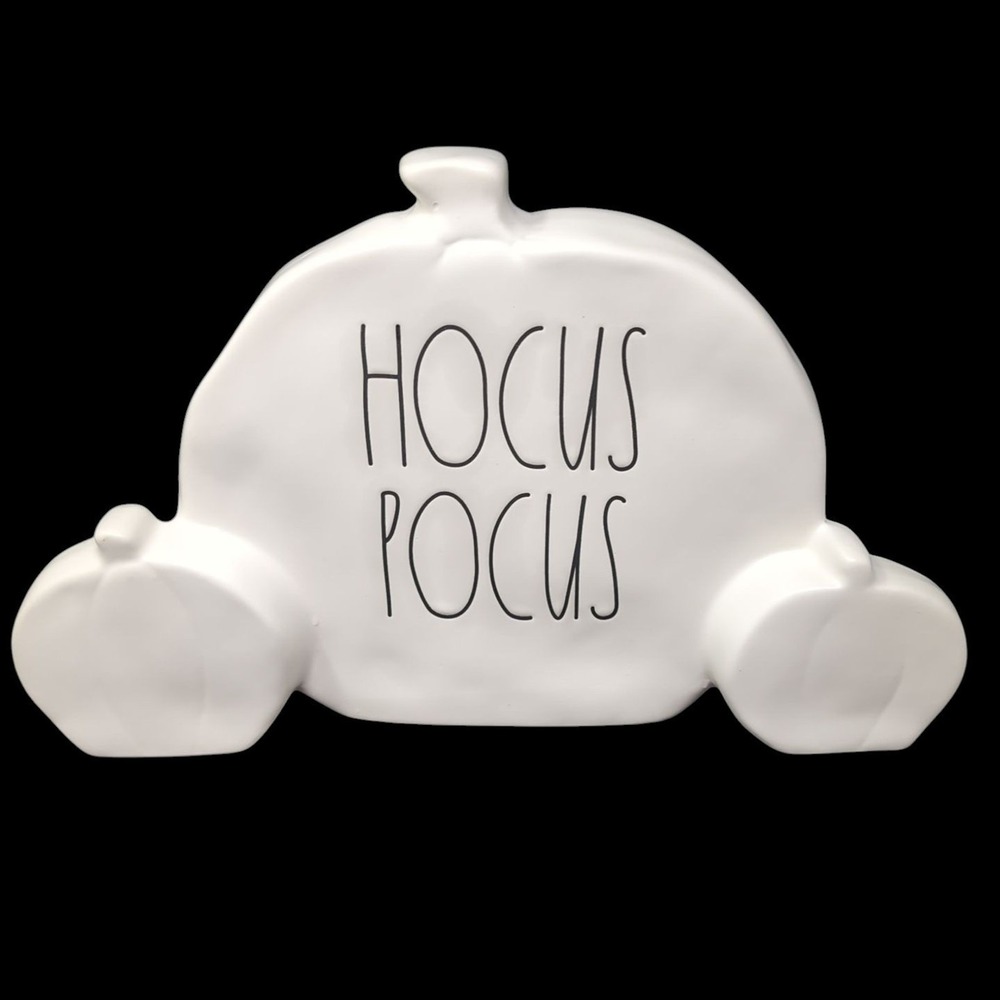 Rae Dunn Halloween HOCUS POCUS Ceramic Decor Pumpkin Magenta Artisan Collection
